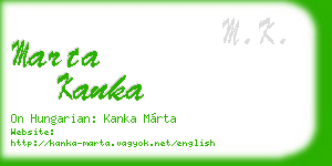 marta kanka business card
